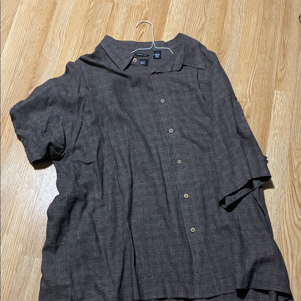Men's Brown Short Sleeve Shirt